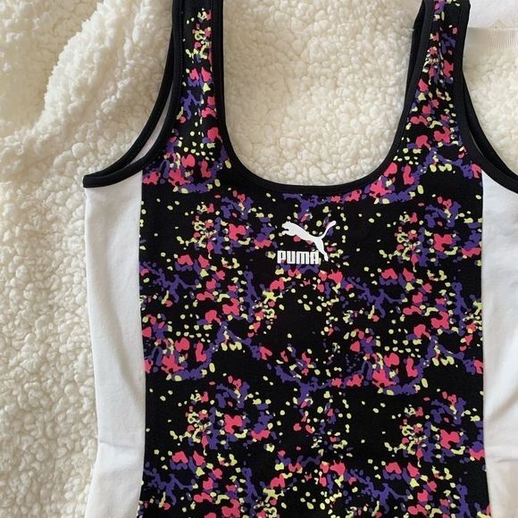 Puma XTG 90’s Cross Training Bodysuit Black Neon Bright Colorful Retro Y2K - Picture 6 of 9